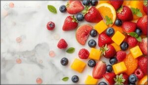 fruits and berries (berries, guava, mango, oranges) fruits and berries (berries, guava, mango, oranges)