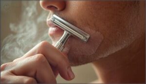 holding the razor at the correct angle holding the razor at the correct angle