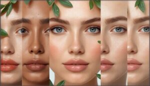 key characteristics of oily, dry, combination, sensitive, and normal skin