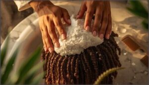 massaging and detangling while wet massaging and detangling while wet