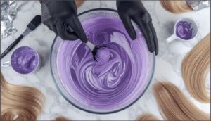 mixing hair toner with developer mixing hair toner with developer