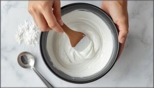 mixing the powder and water