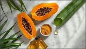 papaya, turmeric, mustard oil, and aloe vera papaya, turmeric, mustard oil, and aloe vera