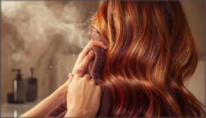 prepping and towel-drying hair prepping and towel-drying hair