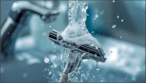 rinsing the razor frequently rinsing the razor frequently