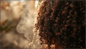 saturating hair with warm water saturating hair with warm water