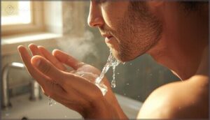 soften facial hair with lukewarm water soften facial hair with lukewarm water