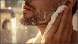 softening hair with warm water or towels