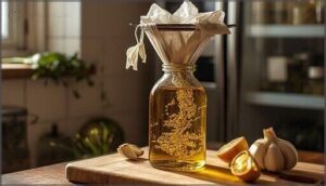 straining and storing the oil straining and storing the oil