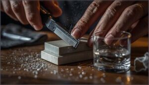 using sharpening stones or glass