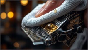 wiping away excess oil wiping away excess oil