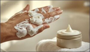 applying shaving cream applying shaving cream