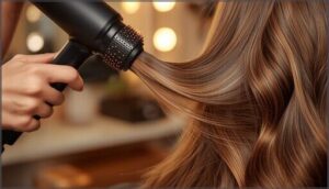 blow-drying with a round brush blow-drying with a round brush