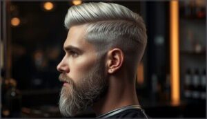 colored hair and faded beard colored hair and faded beard