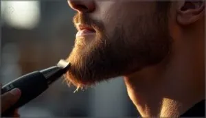 creating a gradual fade from cheeks to chin creating a gradual fade from cheeks to chin