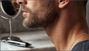 defining clean neckline and cheek lines defining clean neckline and cheek lines