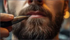 defining the mustache and lip line defining the mustache and lip line