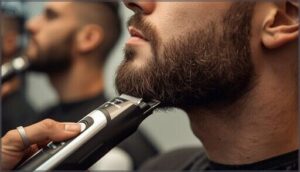 defining the neckline and cheek lines defining the neckline and cheek lines