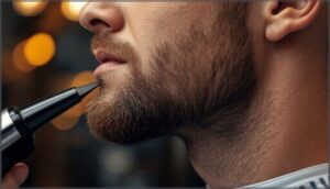 defining the neckline and cheek lines defining the neckline and cheek lines