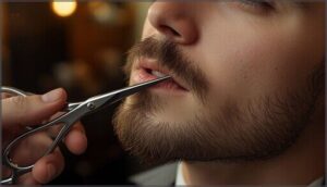 detailing the mustache and underlip areas detailing the mustache and underlip areas