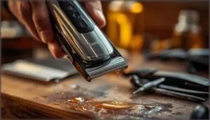 distributing oil and running the trimmer distributing oil and running the trimmer