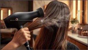 keep hair dryer at a safe distance keep hair dryer at a safe distance
