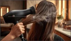 keep hair dryer at a safe distance keep hair dryer at a safe distance