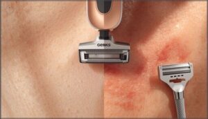 lower incidence of razor burn lower incidence of razor burn