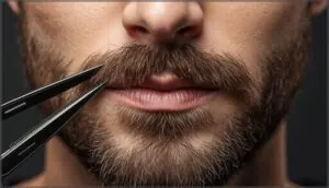 mustache trimming to complement the v shape mustache trimming to complement the v shape