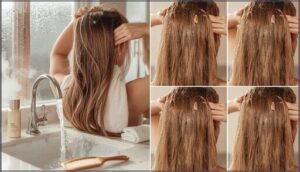 prepping hair before application prepping hair before application