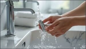 rinsing the razor frequently rinsing the razor frequently