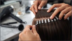 section hair for even, controlled drying section hair for even, controlled drying