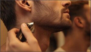 trimming the neckline and mustache trimming the neckline and mustache