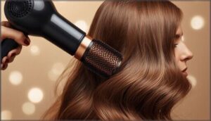 using a round brush for volume using a round brush for volume