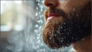 wetting your beard with lukewarm water wetting your beard with lukewarm water