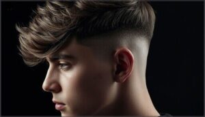 high fade with textured angular fringe high fade with textured angular fringe