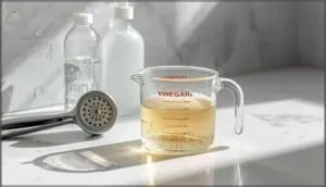 measure and mix vinegar solution measure and mix vinegar solution