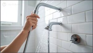 removing the old shower head by hand removing the old shower head by hand