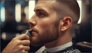 trimming sides, chin, and mustache trimming sides, chin, and mustache