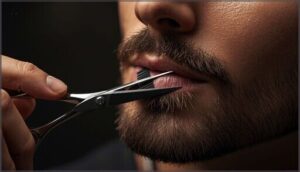 trimming the mustache for a polished look trimming the mustache for a polished look