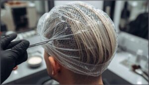 utilizing a pull-through hair cap utilizing a pull-through hair cap