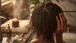 applying leave-in conditioner applying leave-in conditioner