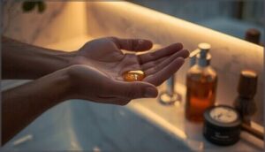 applying pre-shave oil or butter applying pre-shave oil or butter