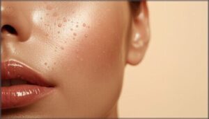 breakouts in areas with heavy moisturizer application breakouts in areas with heavy moisturizer application