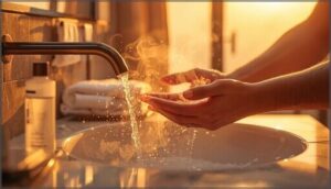 cleansing and warming skin before application cleansing and warming skin before application