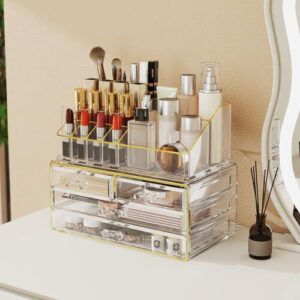 Delamu 2pc 4 Drawer Makeup Organizer B0F23PGF57