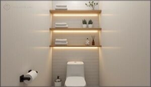 floating shelves above the toilet floating shelves above the toilet