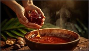 preparing and warming the oil preparing and warming the oil