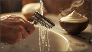 rinsing and reapplying lather rinsing and reapplying lather