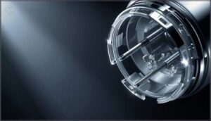 the cutting chamber and outer guard the cutting chamber and outer guard